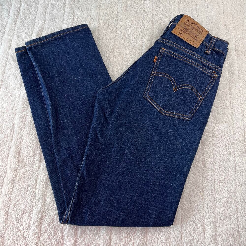 Levi’s 505 Vintage Orange Tab dark wash blue jeans men’s size 30x32